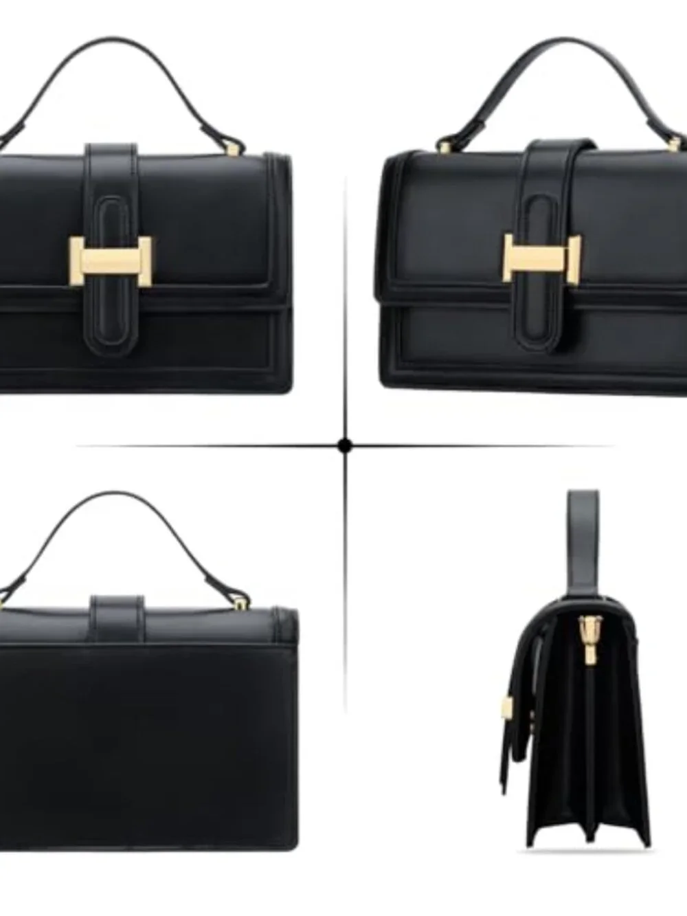 PU Leather Crossbody Bag with Top Handle and Adjustable Strap
